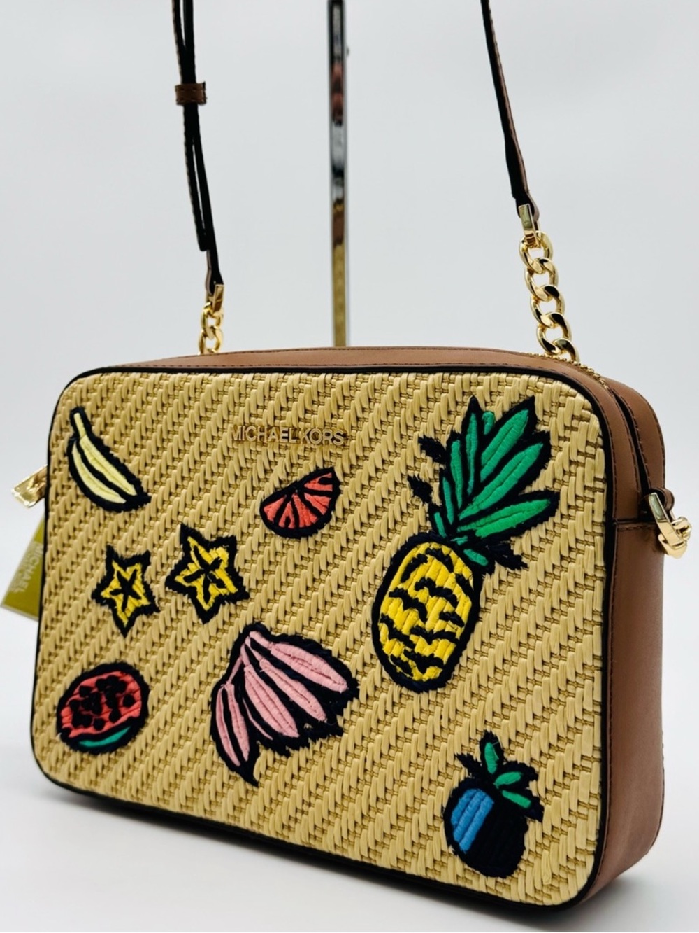 Michael Kors Island Escape Large Jet Set Item EW Xbody Bag Natural Multi